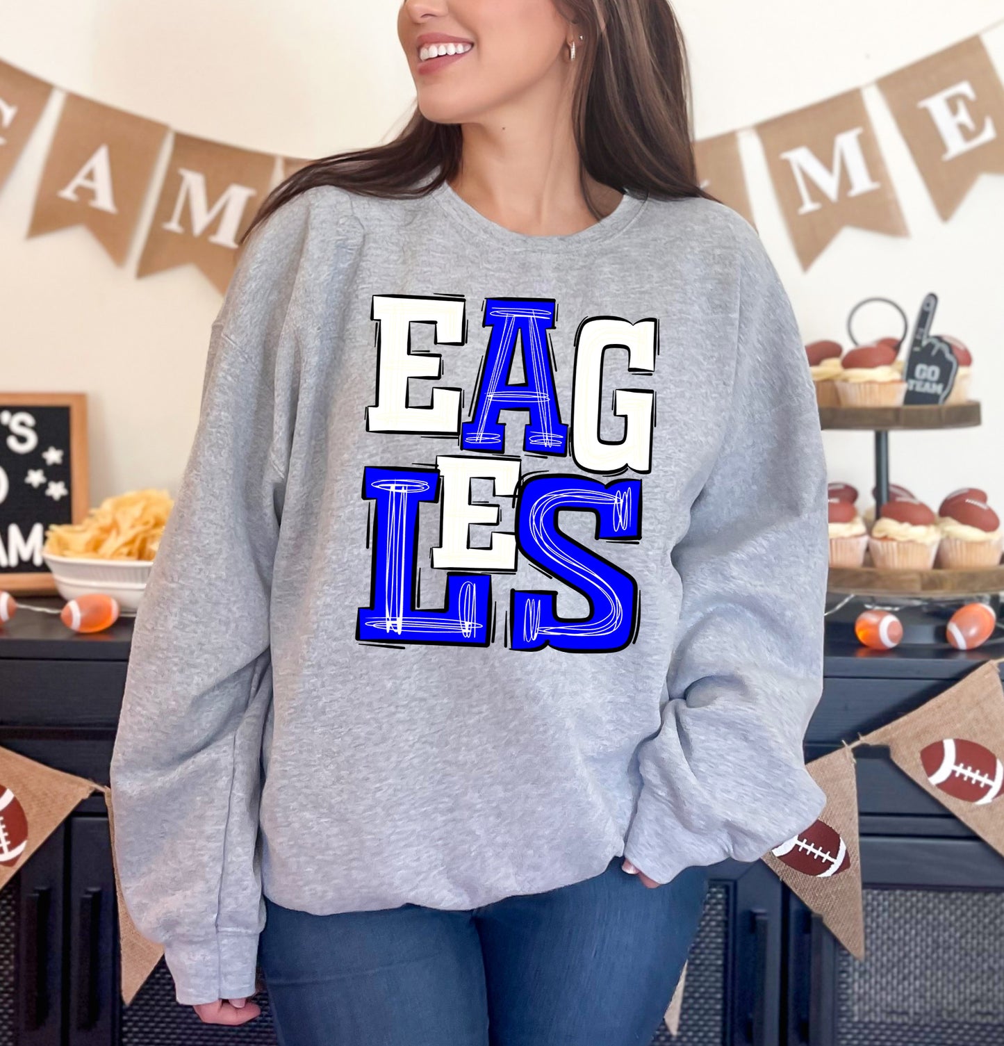 Eagles - Royal Blue/white (Sporty Mascots) - DTF