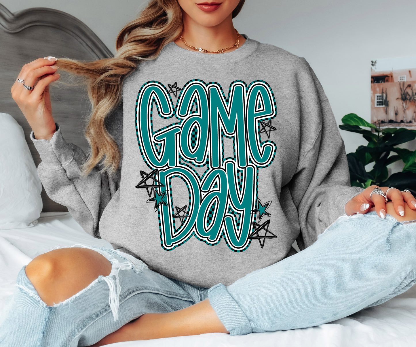 Game Day Word Art (Teal) - DTF