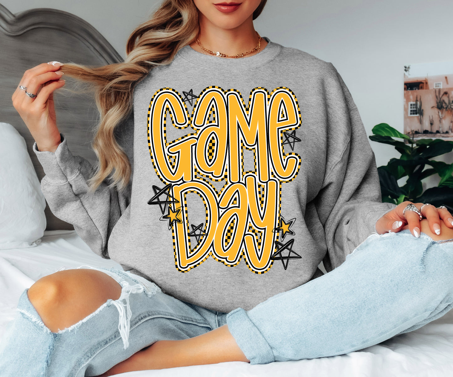 Game Day Word Art (Yellow Gold) - DTF