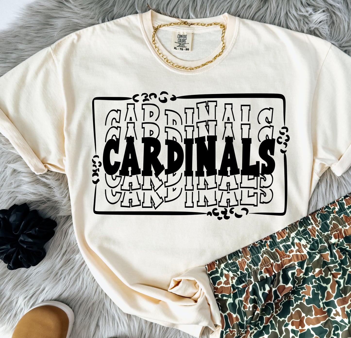 Cardinals (Leopard Stacked Mascot) - DTF