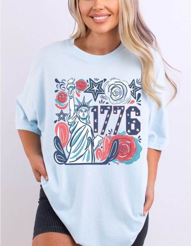 1776 Floral Statue of Liberty - DTF