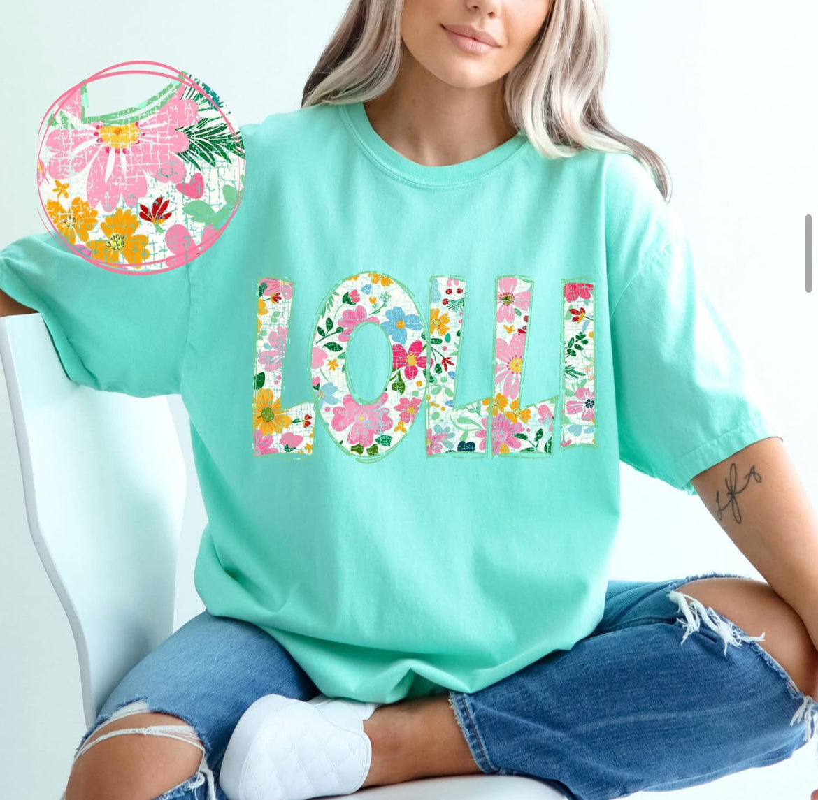 Lolli (Floral Doodle Distressed) - DTF