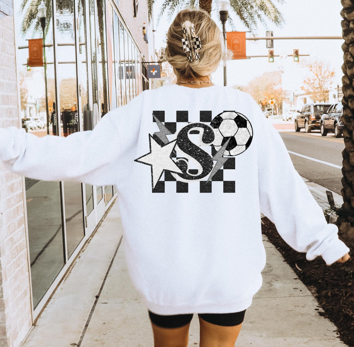 Soccer (Retro Checkered Glitter Sports) - DTF