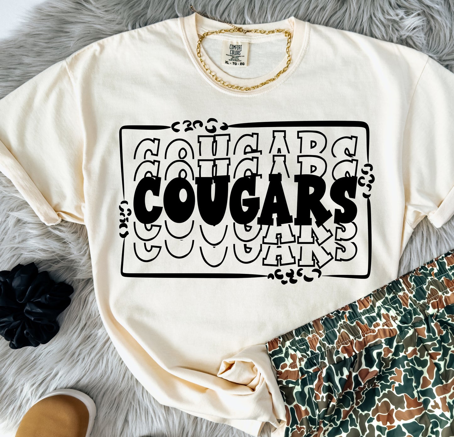 Cougars (Leopard Stacked Mascot) - DTF