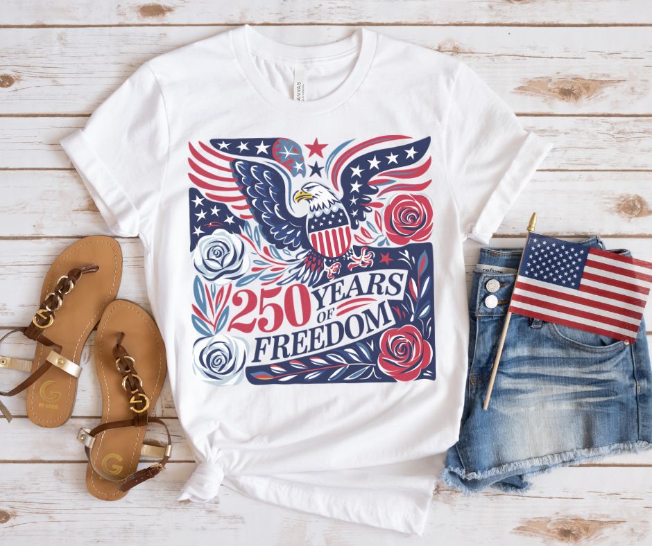 250 Years of Freedom Floral Eagle - DTF