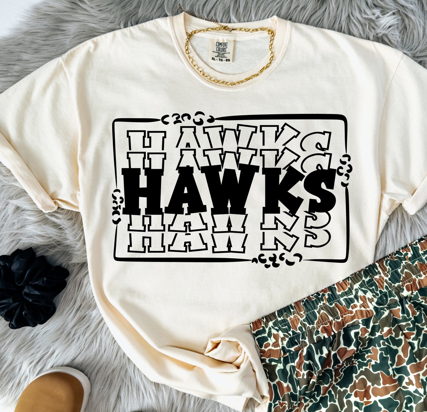 Hawks (Leopard Stacked Mascot) - DTF