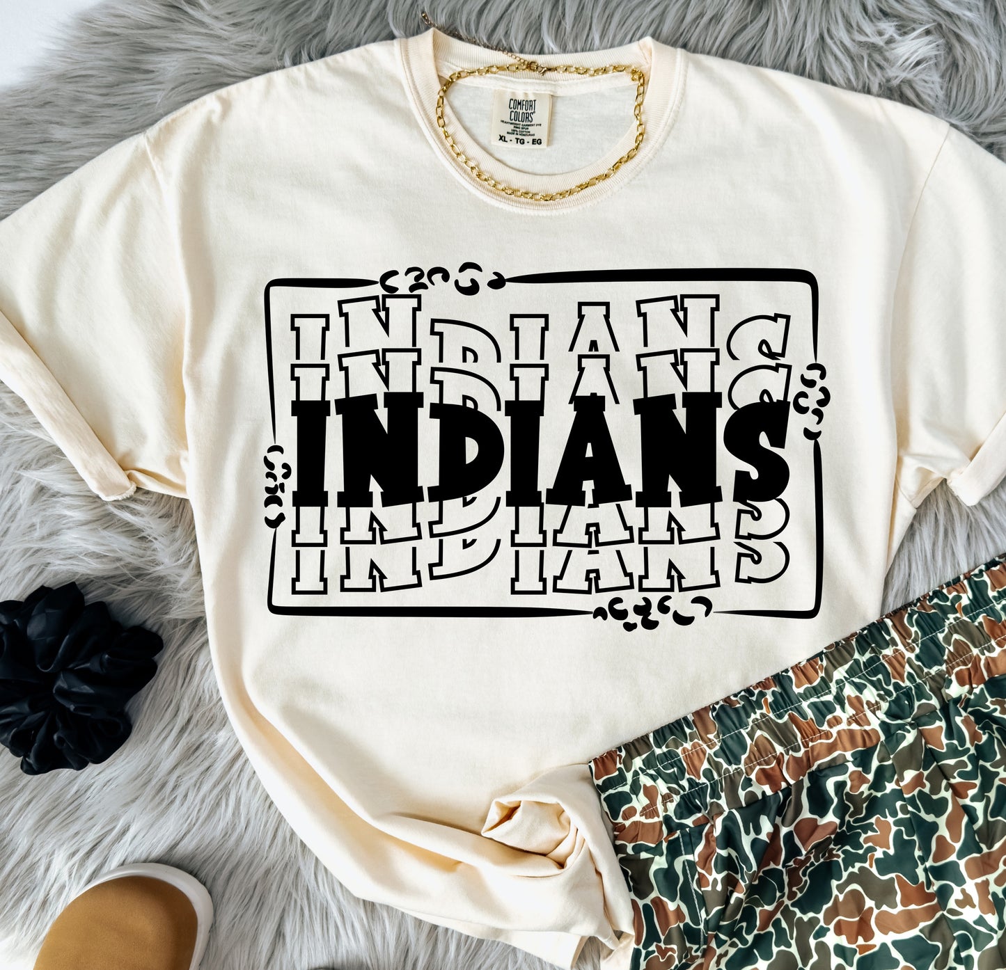 Indians (Leopard Stacked Mascot) - DTF