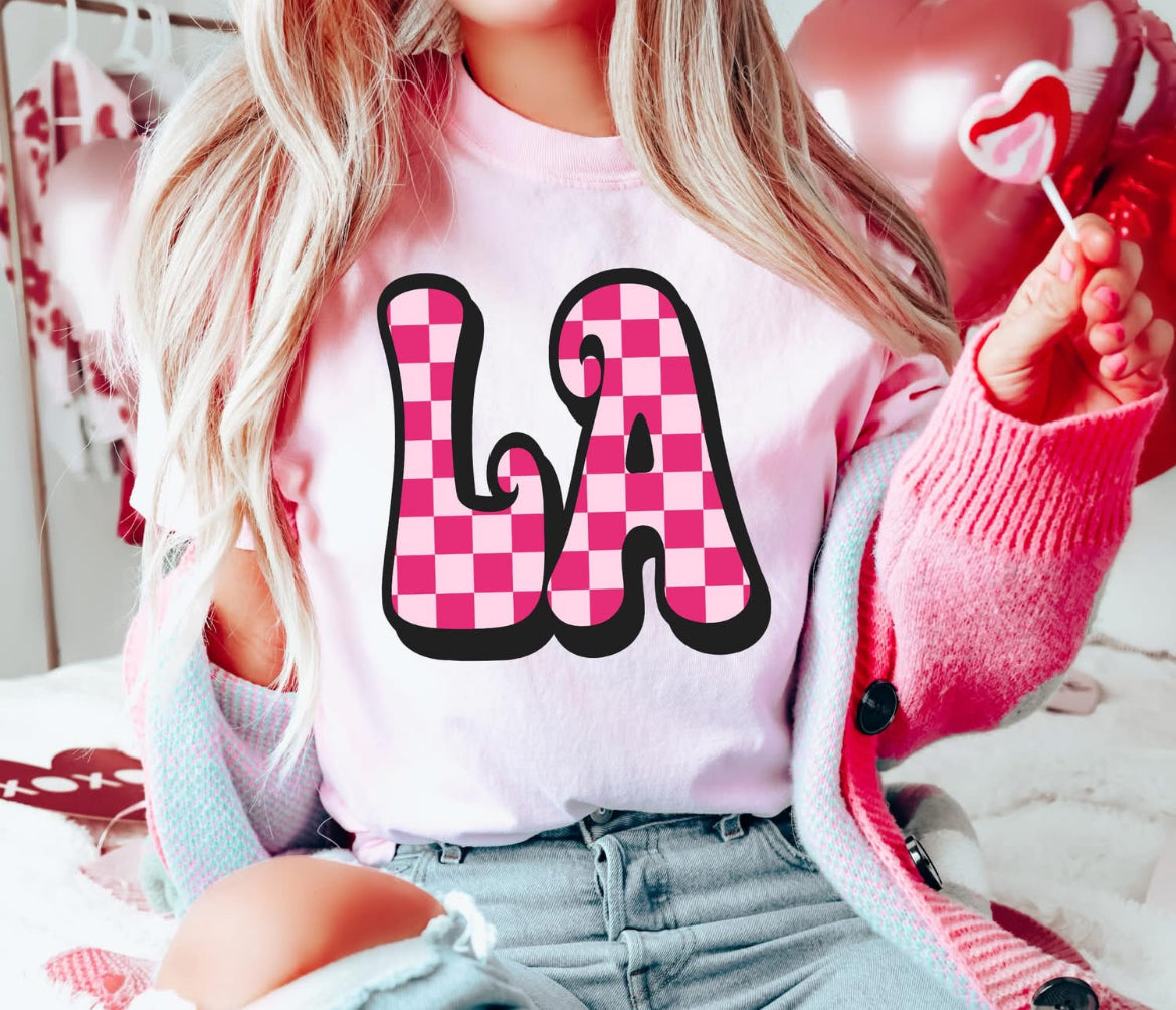 LA (Louisiana Retro Checkerboard State) - DTF