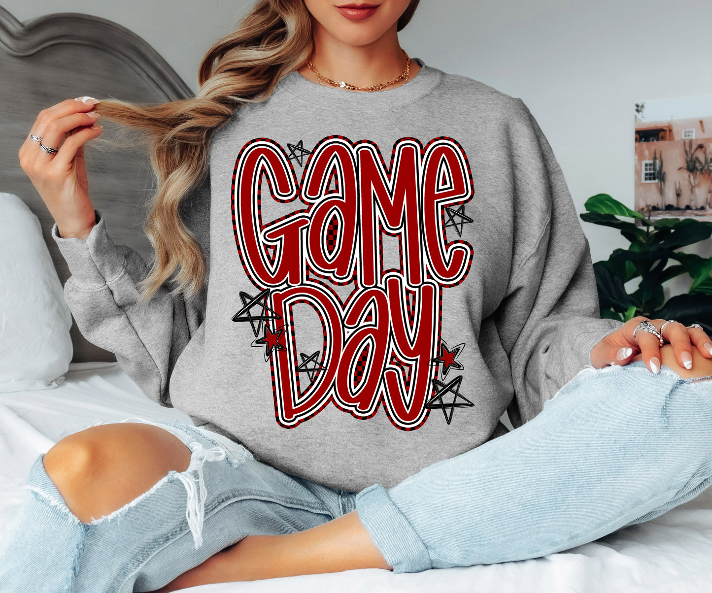 Game Day Word Art (Crimson) - DTF