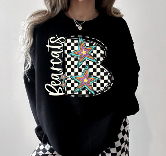 Bearcats - star (Retro Checkerboard Mascot) - DTF