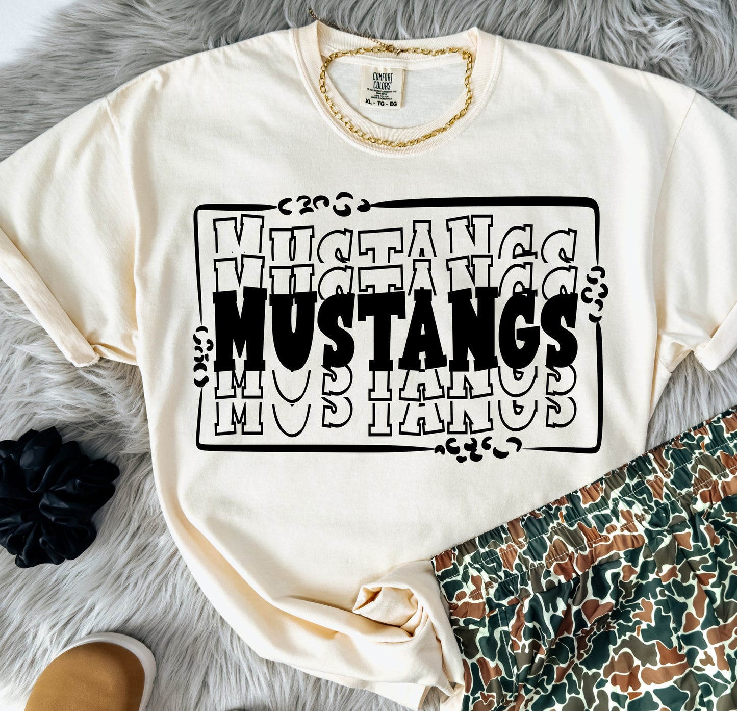 Mustangs (Leopard Stacked Mascot) - DTF