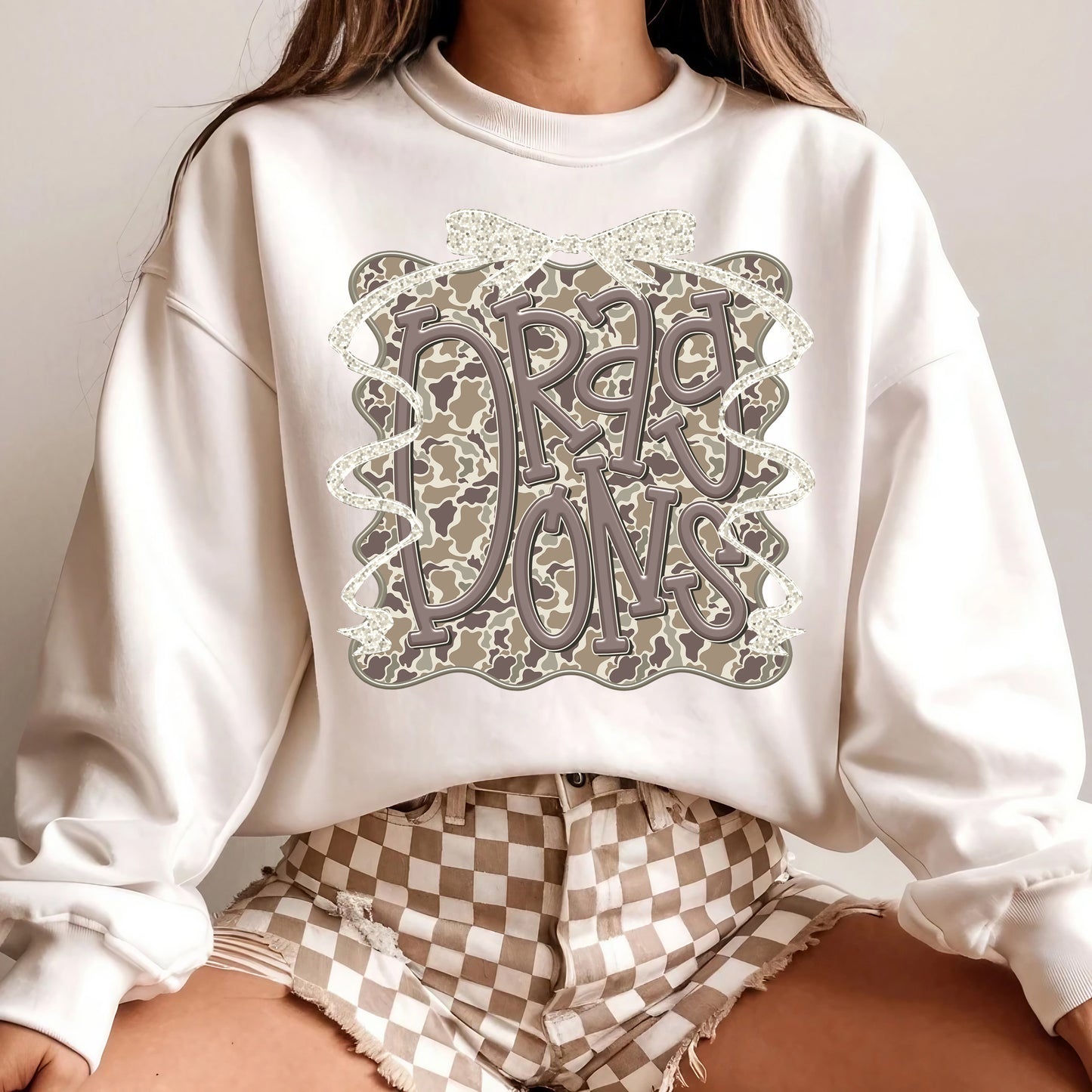 Dragons w/bow (Camo Frame Mascot) - DTF