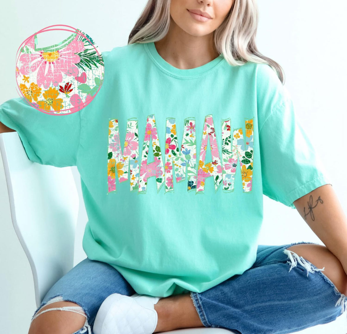 Mamaw (Floral Doodle Distressed) - DTF