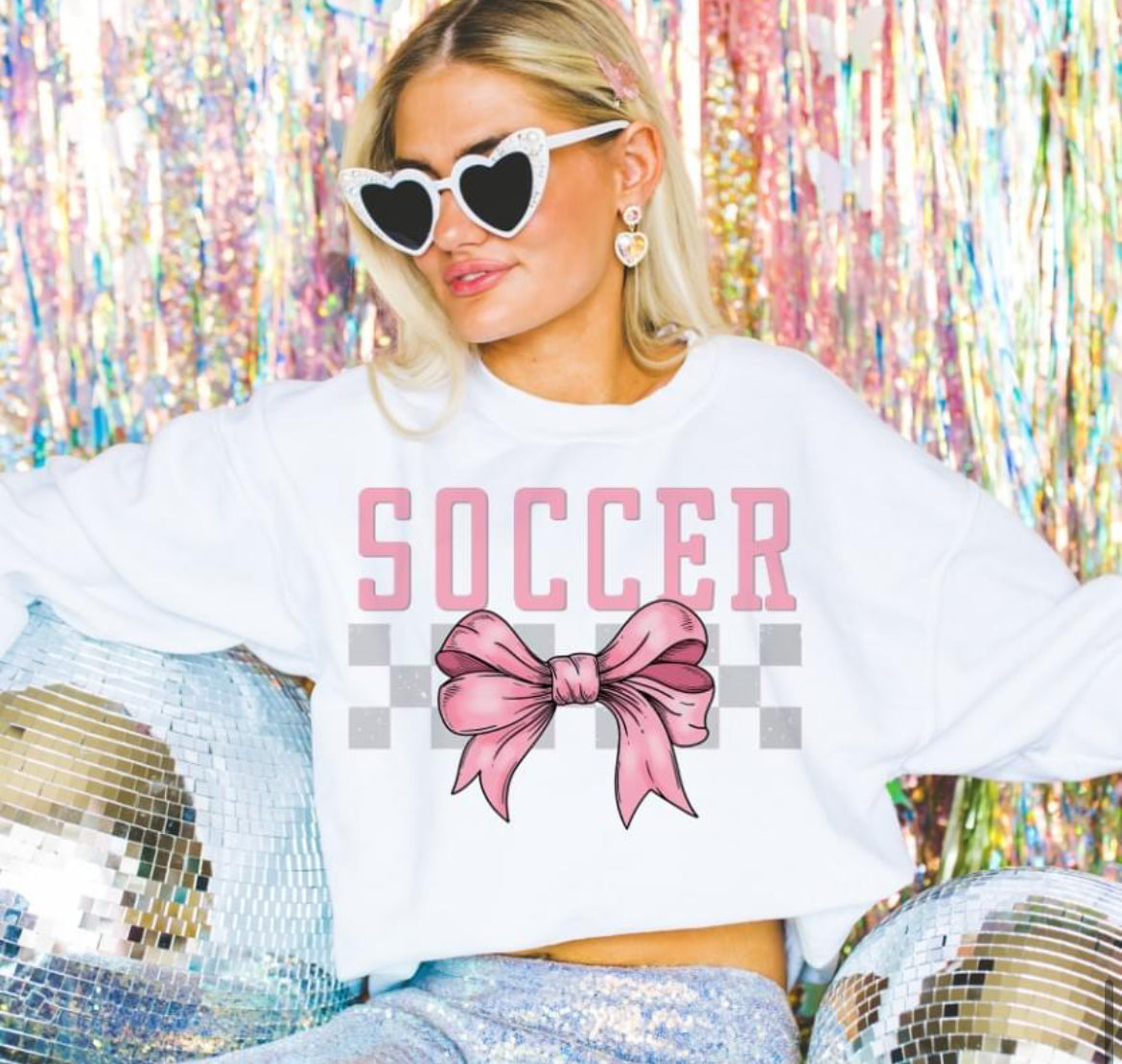 Soccer (Checkered Bow - coquette) - DTF