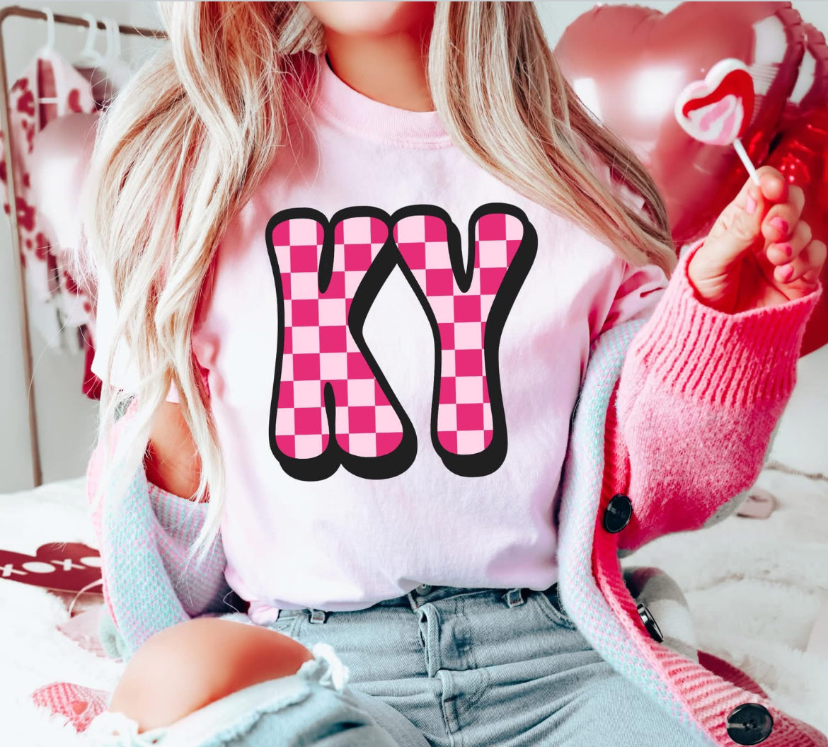 KY (Kentucky Retro Checkerboard State) - DTF