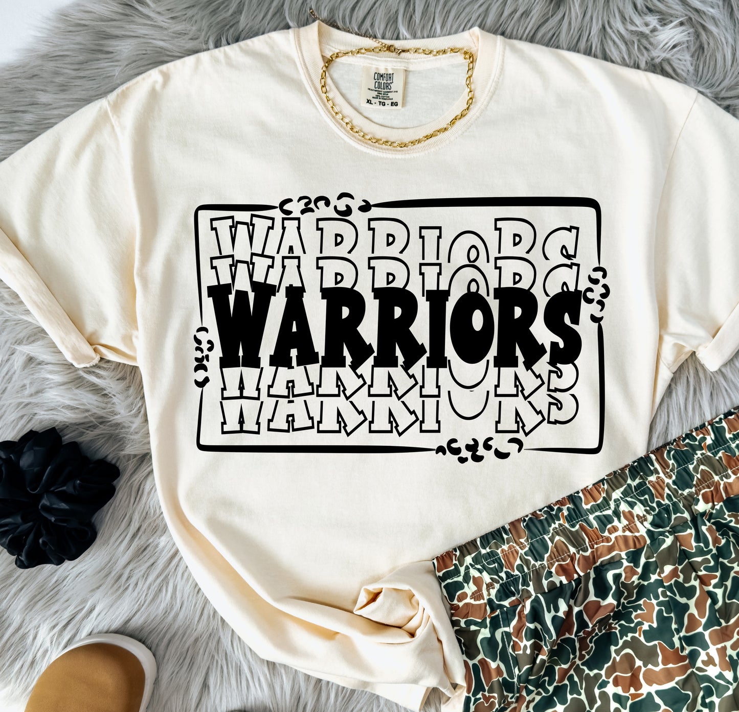 Warriors (Leopard Stacked Mascot) - DTF