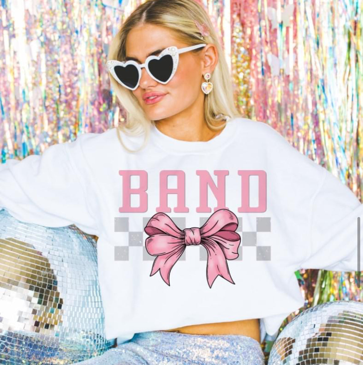 Band (Checkered Bow - coquette) - DTF