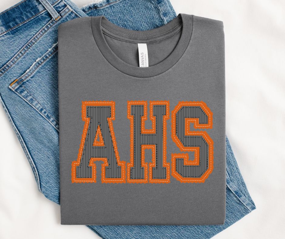AHS - Orange/Black (Prepster School Initials) - DTF