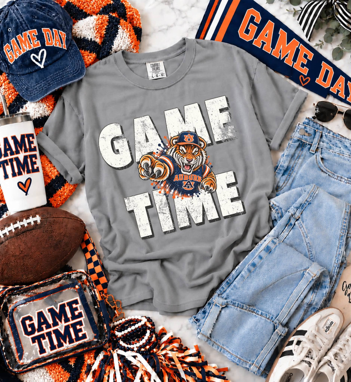 Auburn (Distressed Game Time Mascots) - DTF