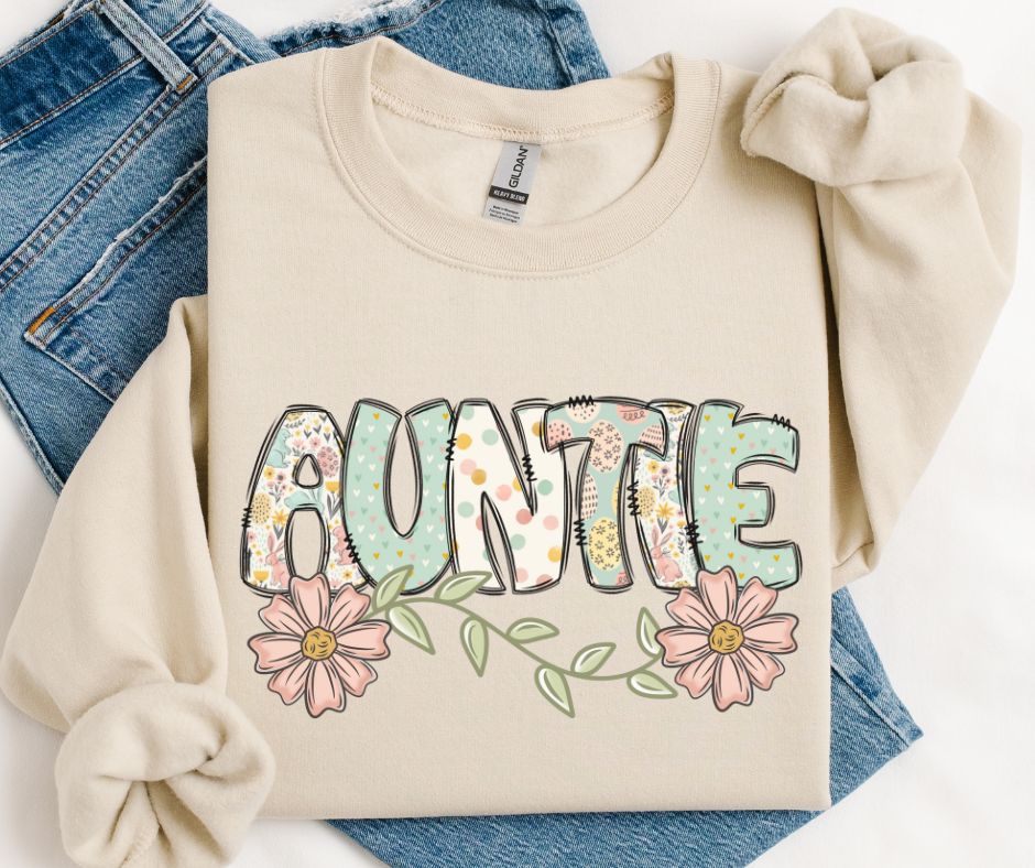 Auntie (Easter Doodle Names) - DTF