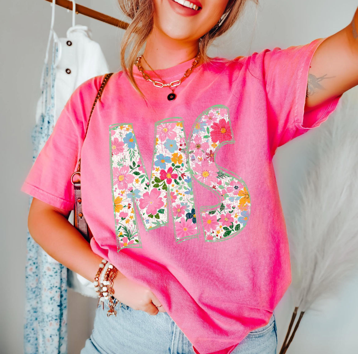 MS (Floral Doodle Distressed State) - DTF