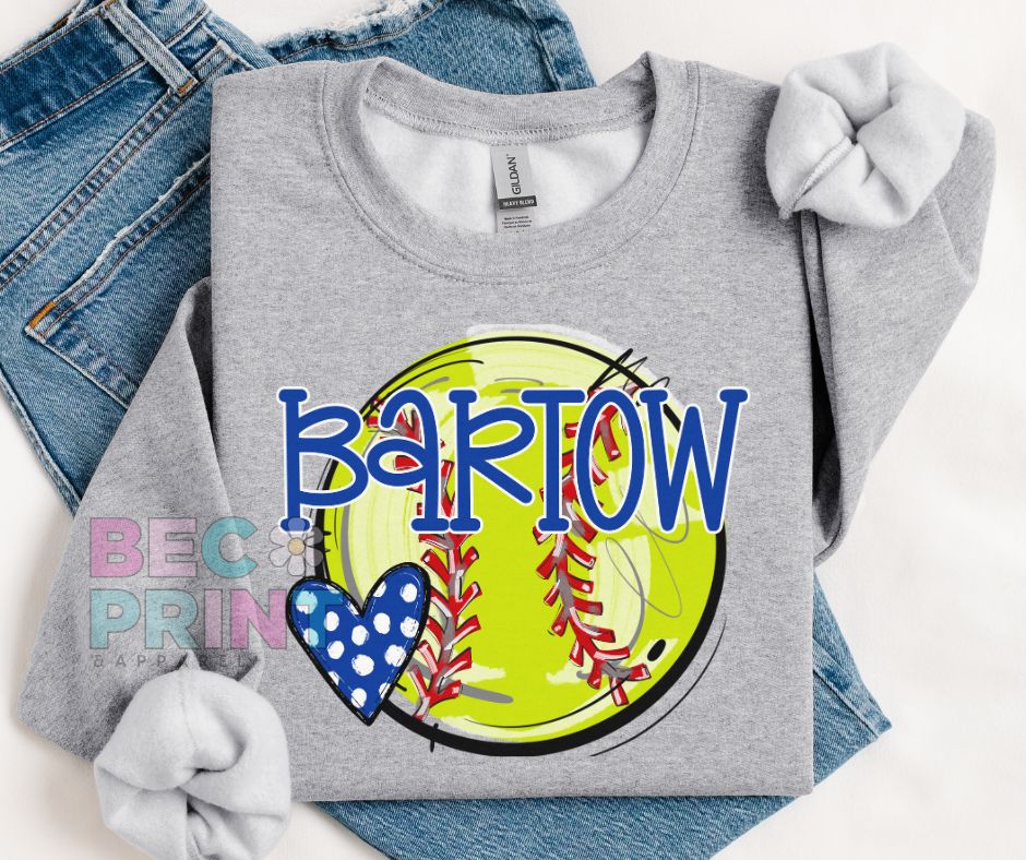 Bartow (Softball Heart Mascot) - DTF