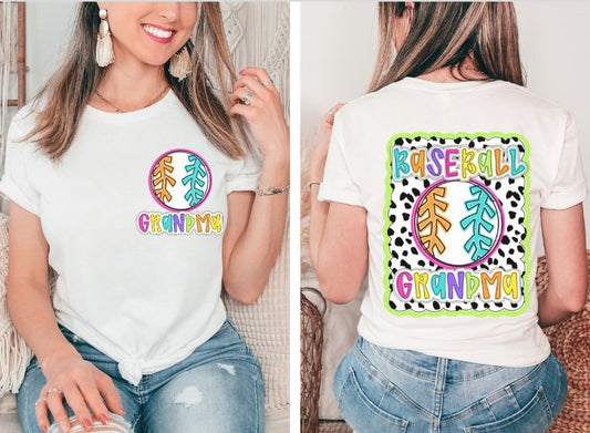 Baseball Grandma - Dotted Scallop Sport (2-in-1 front/back combo) - DTF