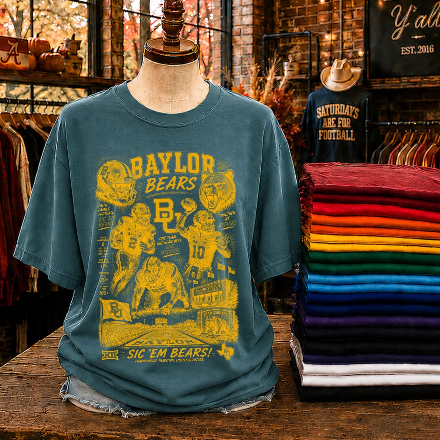 Baylor (Big 12 Sketch Collage Teams) - DTF