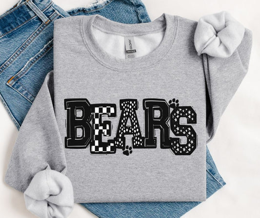 Bears - Black Mix Paw (So Sporty Mascot) - DTF