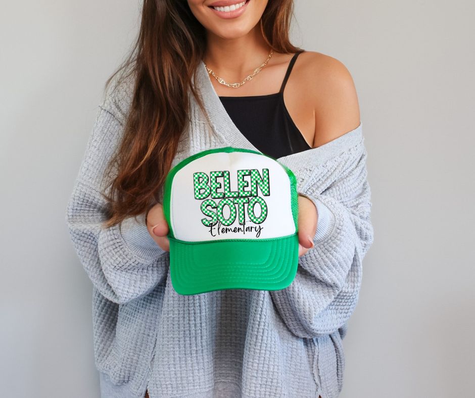 Belen Soto Elementary (Colorful Checked School Name) - DTF
