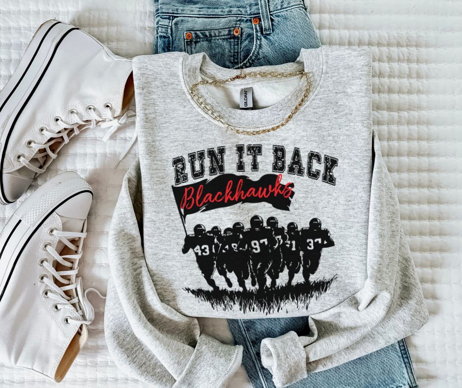Blackhawks - Red/Black (Run It Back Football Mascots) - DTF