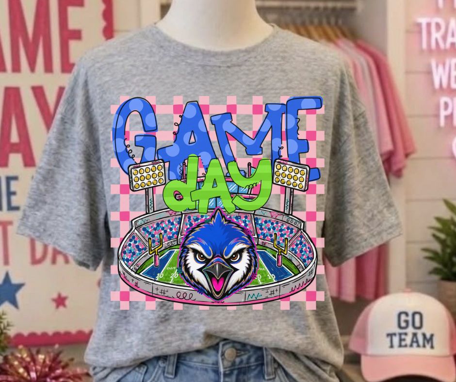 BlueJays (Game Day Stadium Plaid Mascot) - DTF