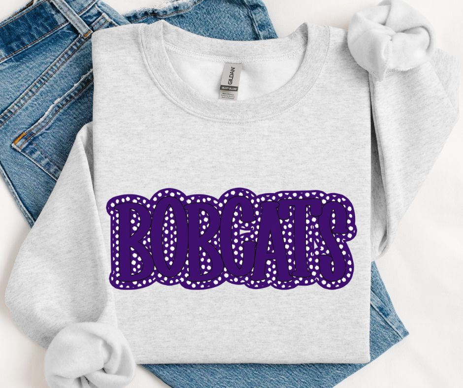 Bobcats - Purple (Polka Dot Stack Mascots) - DTF