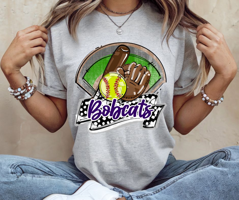 Bobcats - Softball/Purple/Black (Ballfield Spirit) - DTF