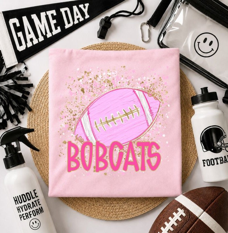 Bobcats (Pink Splatter Mascot) - DTF