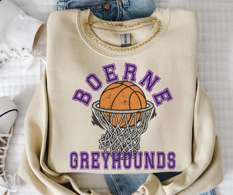 Greyhounds - Boerne (Basketball Grunge Mascot) - DTF