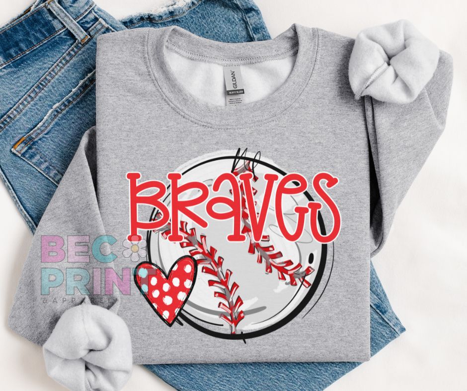 Braves (Baseball Heart Mascot) - DTF