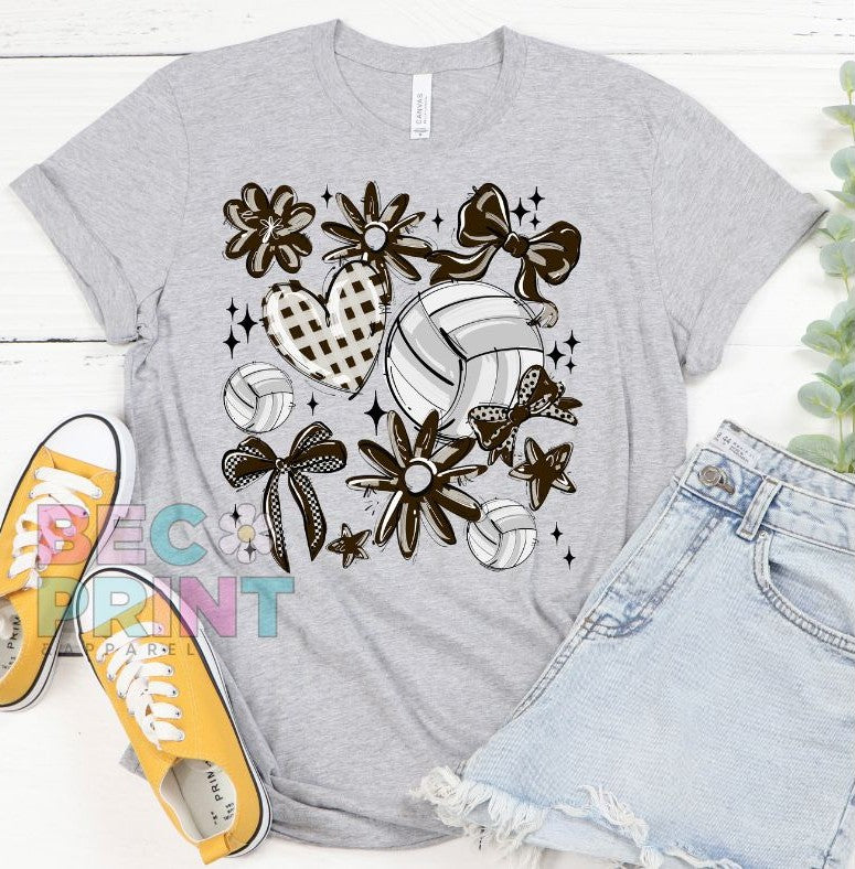 Play Ball Collage - Brown (Volleyball) - DTF