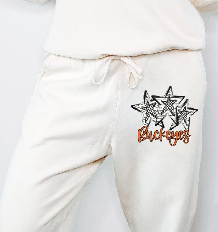 Buckeyes - Orange (Stars and Checks) - DTF