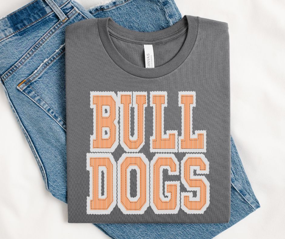 Bulldogs - Orange/White (Prepster Mascot) - DTF