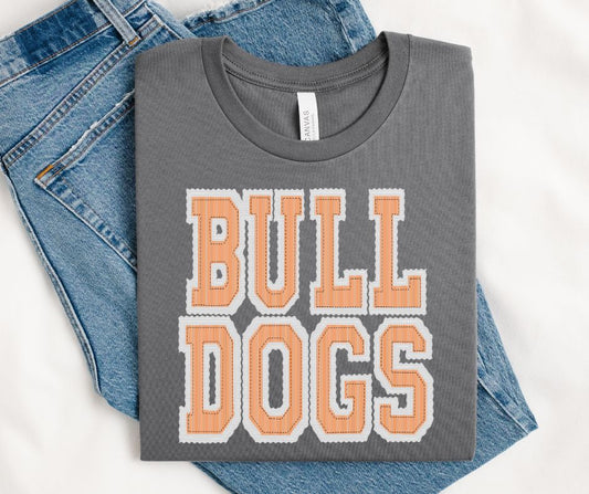 Bulldogs - Orange/White (Prepster Mascot) - DTF