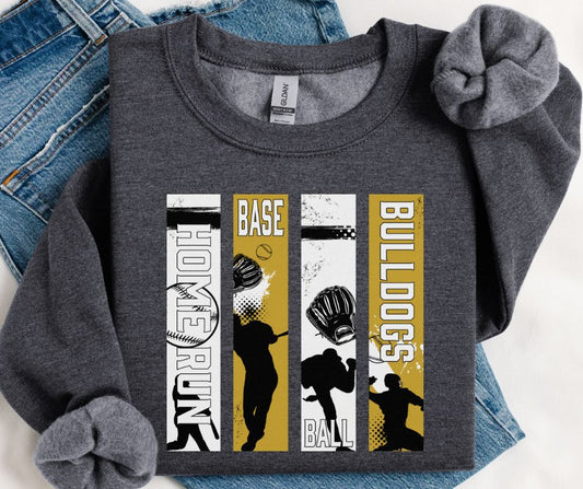 Bulldogs Home Run Panel (Vegas Gold/White) - DTF