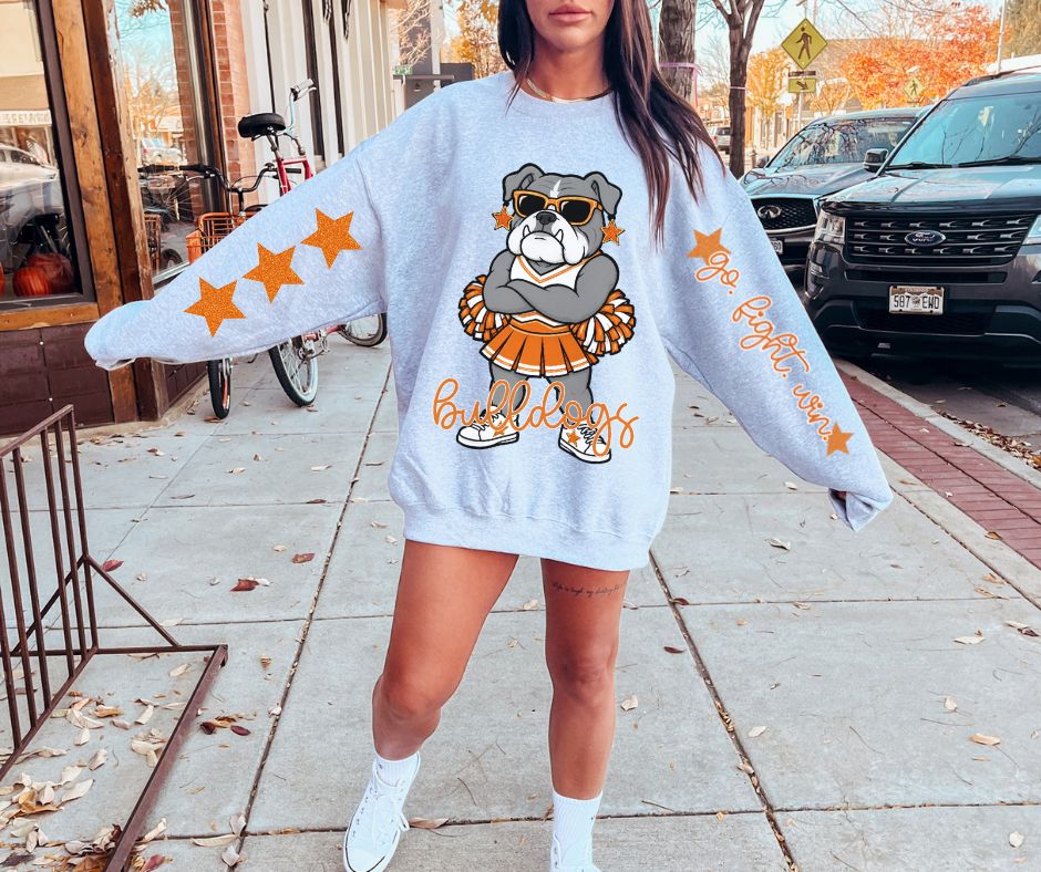 Bulldogs - Orange (Cheer Star Mascot) - DTF