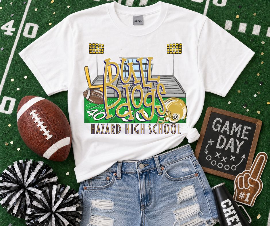 Bulldogs Hazard HS - Vegas Gold/Navy (Stadium Blitz Mascot) - DTF