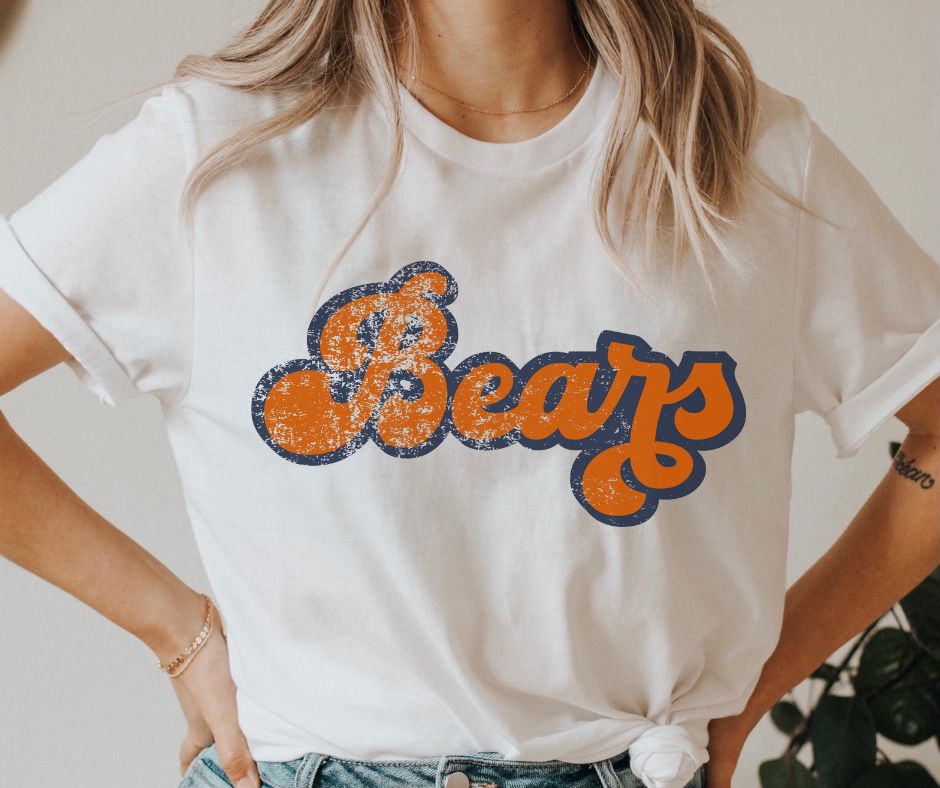 Bears (retro shadow burnt orange/navy) - DTF