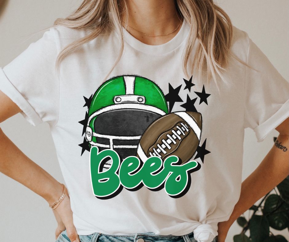 Bees Mascot (stars - green helmet) - DTF