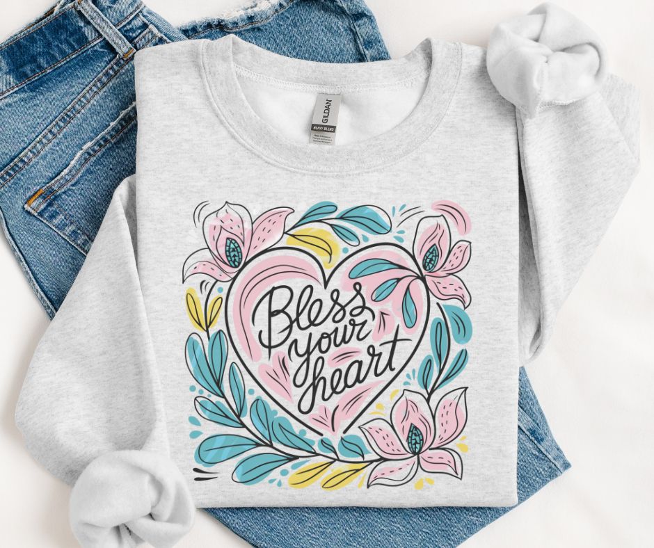 Bless Your Heart (floral) - DTF