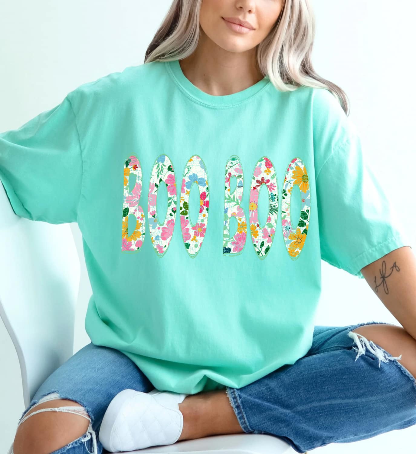 Boo Boo (Floral Doodle Distressed) - DTF