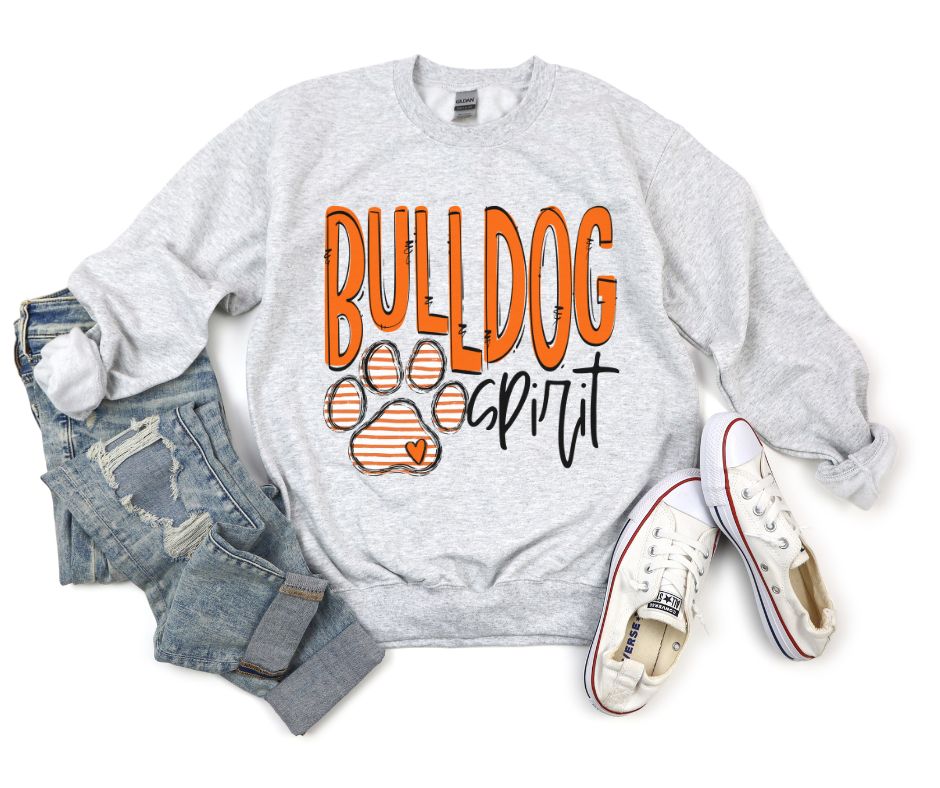 Team Go Spirit Bulldogs (Paw Print - orange) - DTF