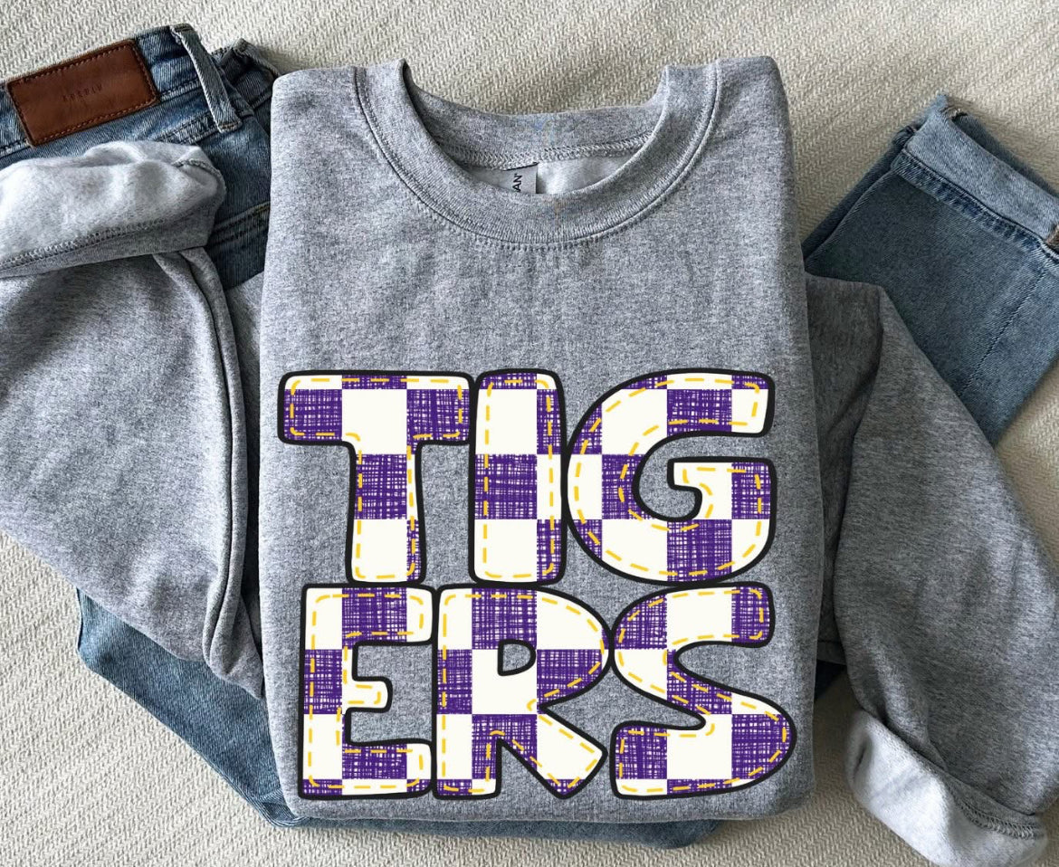 Tigers (Bubble Stitch Distressed Checker) - DTF
